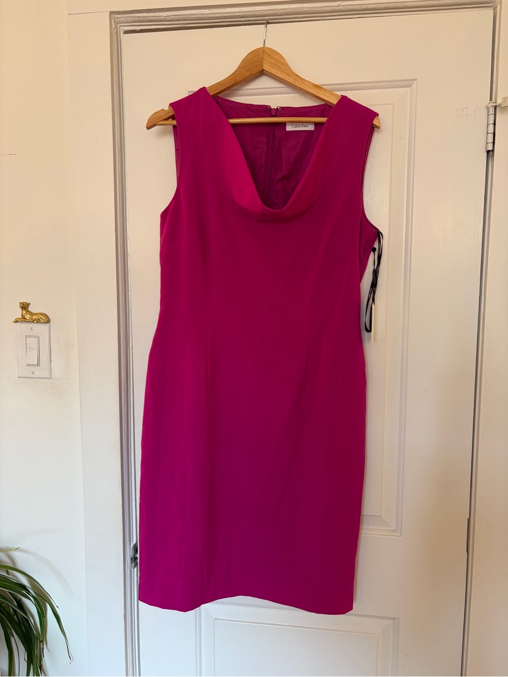 Bright Calvin Klein Fuchsia Cowl Neck Dress